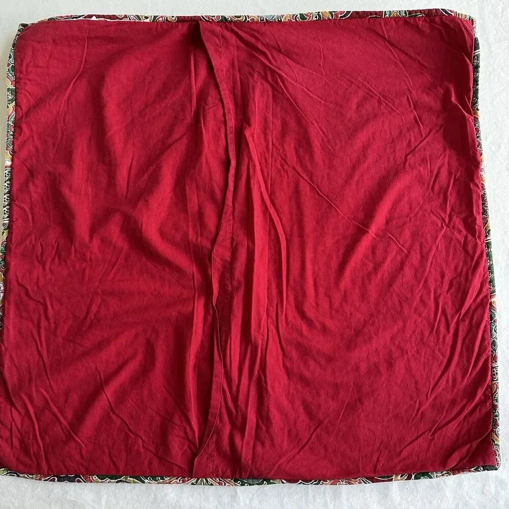 Lot 2 Pottery Barn Bohemian Floral Harlow Wholecloth Shams Euro Red Quilt
